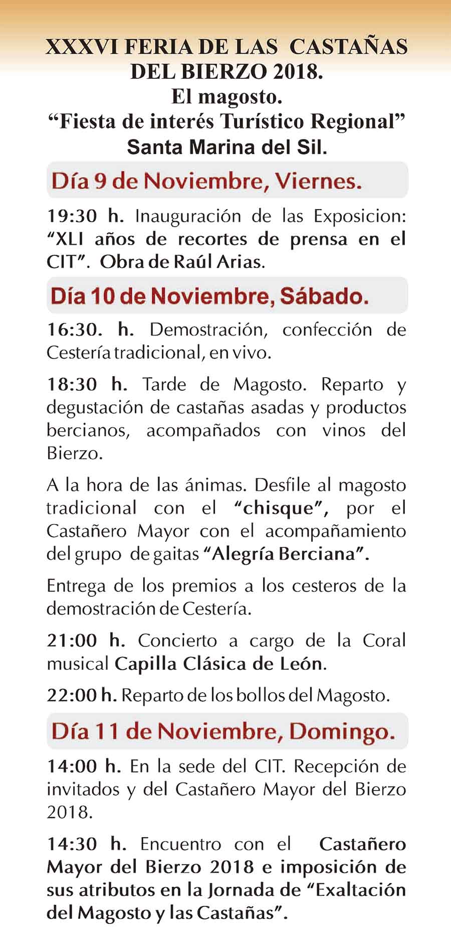 xxxvi feria de las castañas del bierzo de santa marina del sil