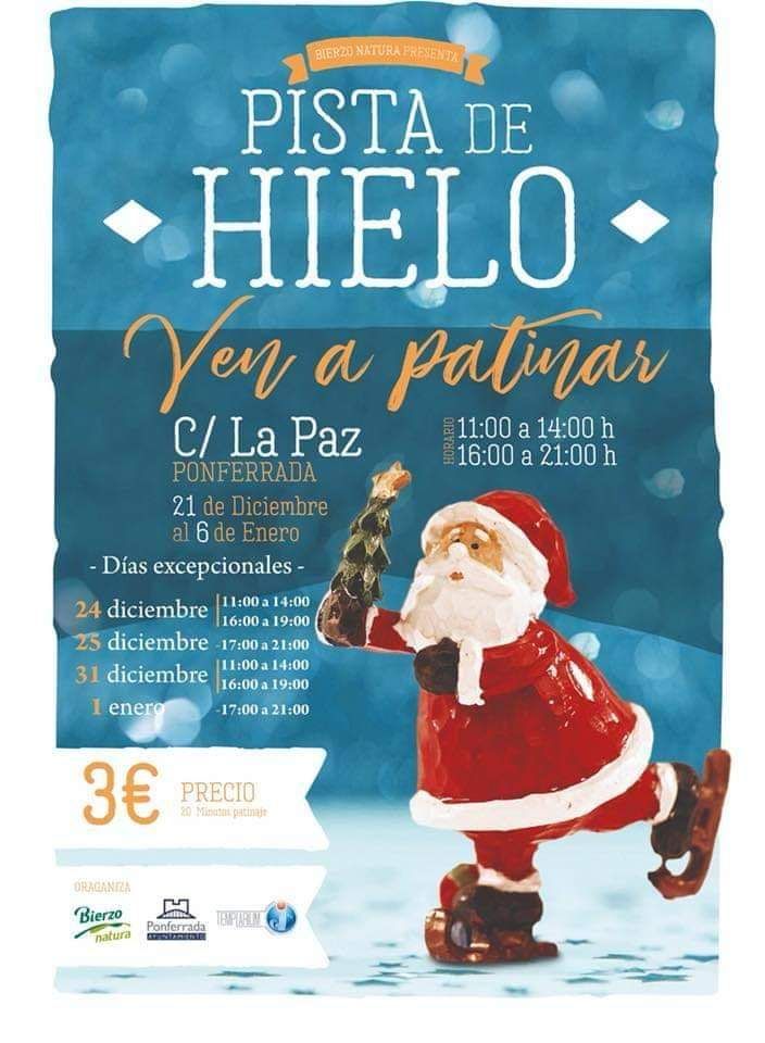 cartel pista de hielo calle la paz