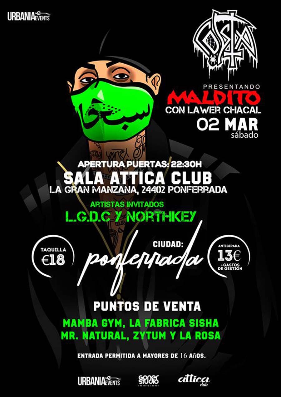 cartel costa gamberro attica club ponferrada