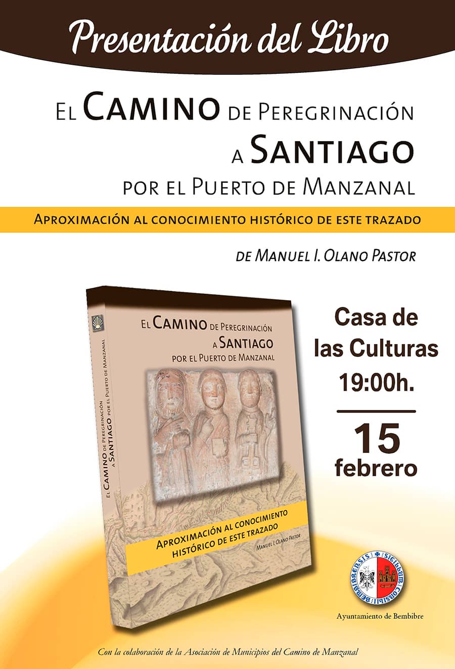 cartel presentacion libro camino santigo manuel olano bembibre el bierzo