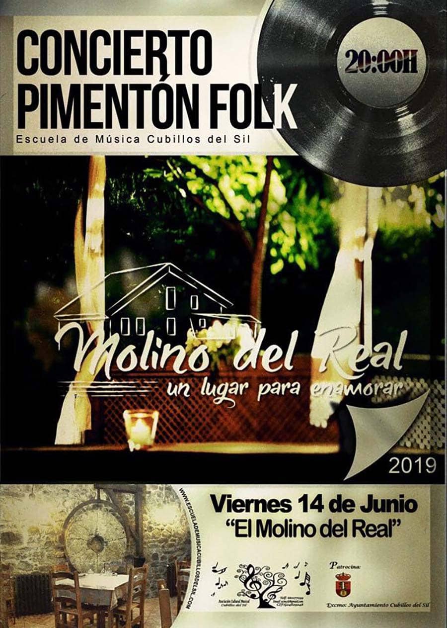 cartel concierto pimenton folk molino del real san roman bembibre el bierzo