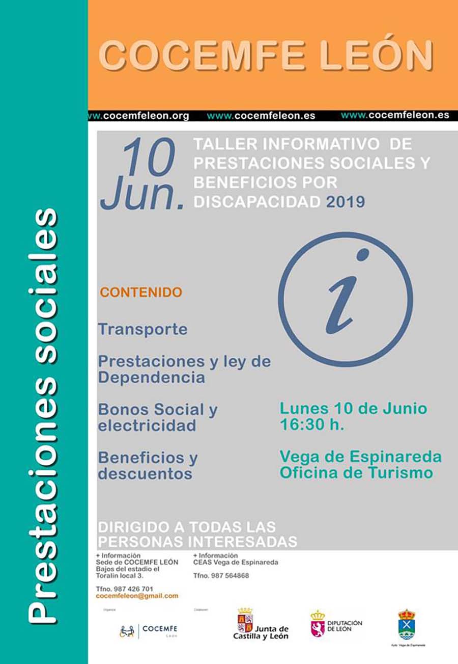 cartel taller codemfe prestiones sociales vega espinareda el bierzo