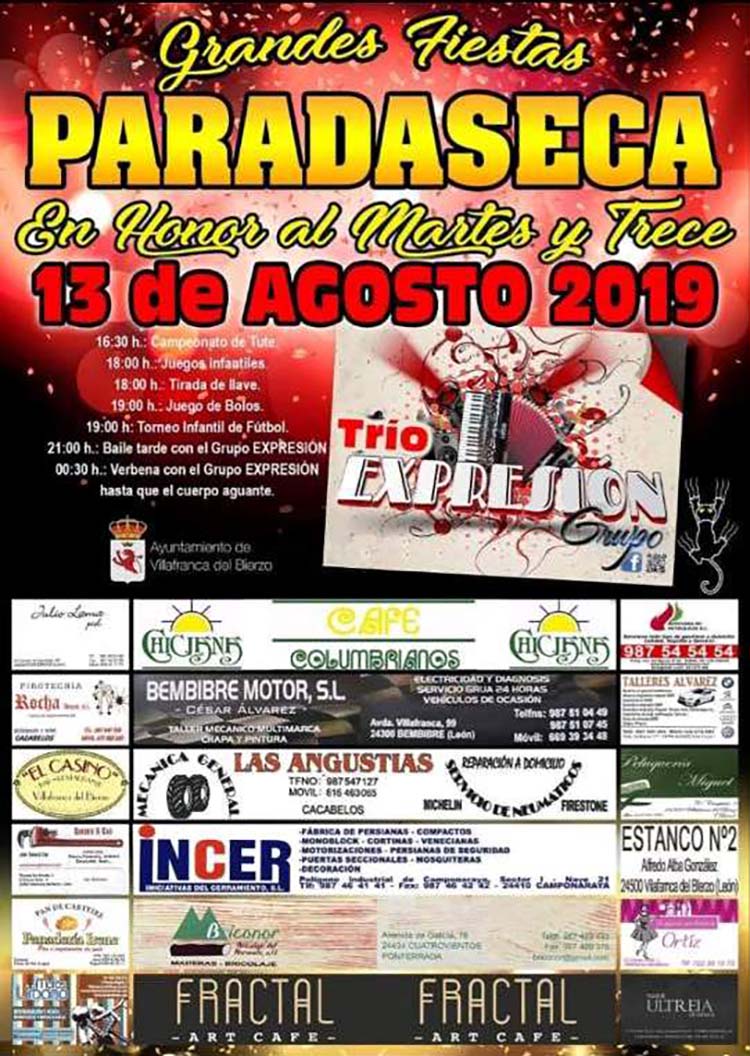 cartel fiesta martes trece paradaseca el bierzo