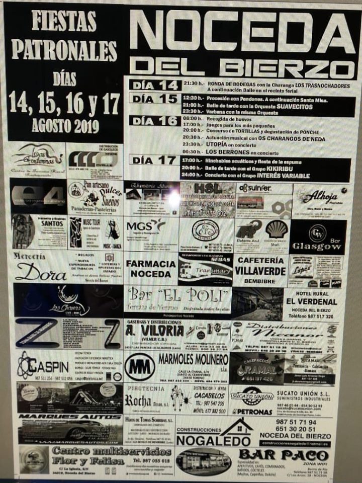 cartel fiesta patronales19 noceda del bierzo
