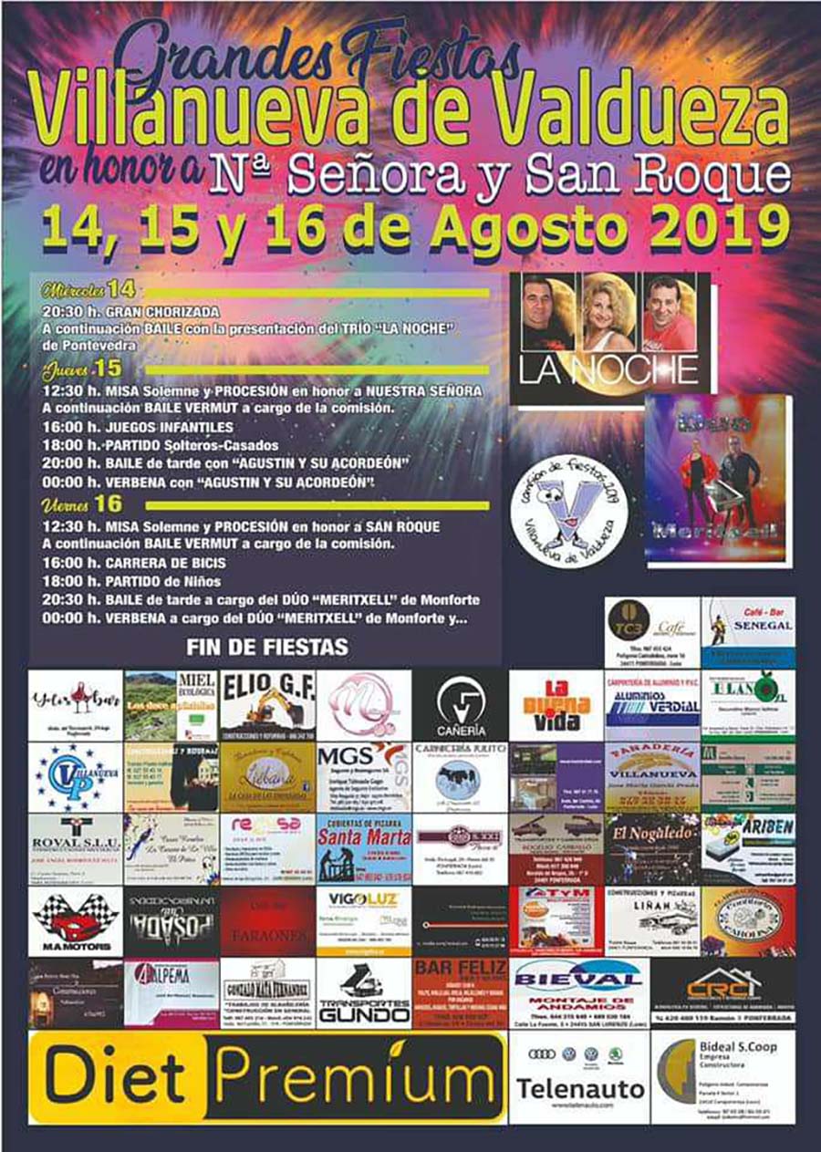 cartel fiesta nuestra senora san roque villanueva de valdueza el bierzo