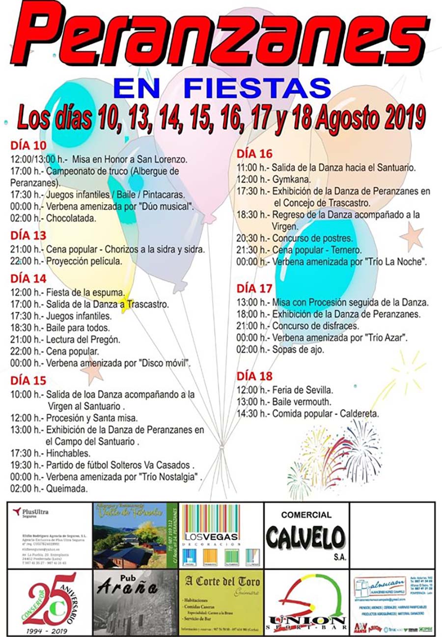 cartel fiestas19 peranzanes el bierzo