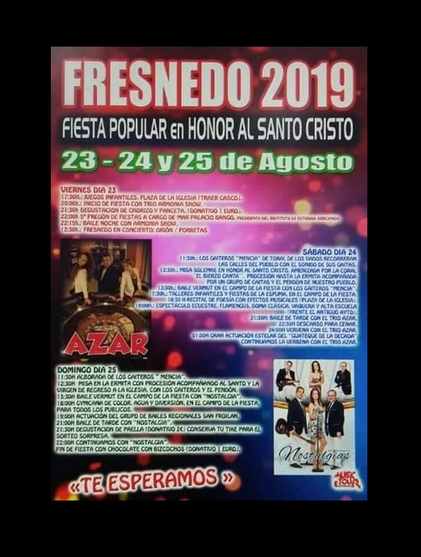 cartel programa fiestas santo cristo19 fresnedo el bierzo