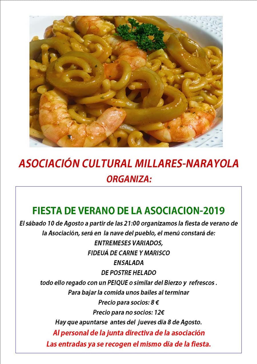 cartel fiesta verano asoc milllares narayola el bierzo